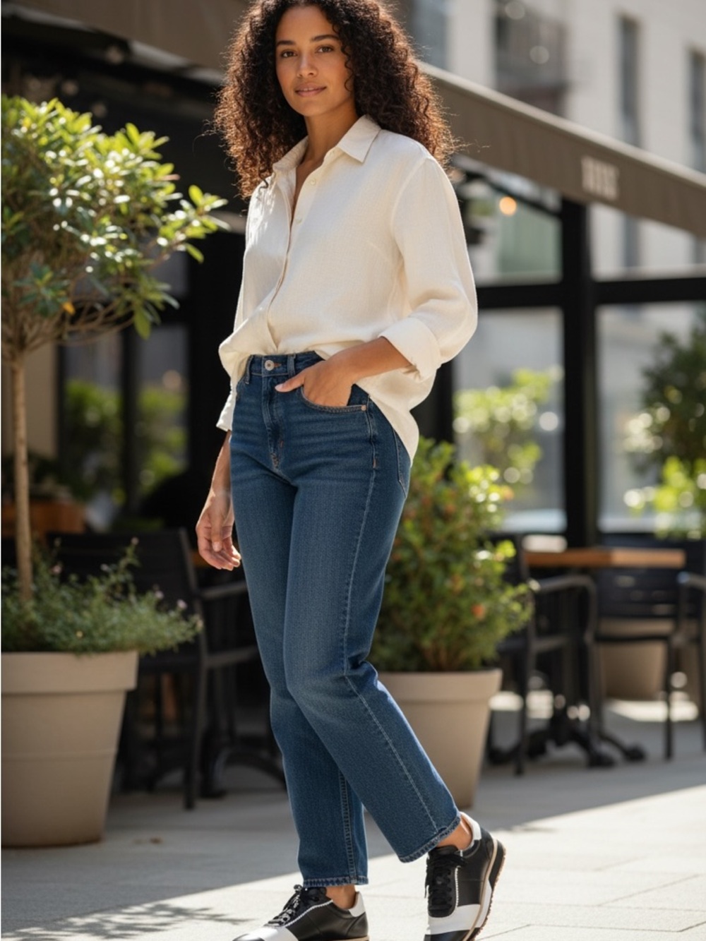 Classic Black and White Women Sneakers